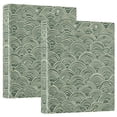 thumbnail image 1 of FORMRS 3 Ring Binder 1.5 inch with Pockets Set of 2 Clip Board 200 Sheets Capacity, Retro Green Abstract, 1 of 8