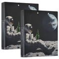 thumbnail image 1 of FORMRS 3 Ring Binder 1.5 inch with Pockets Set of 2 Clip Board 200 Sheets Capacity, Sitting on The Moon, 1 of 8