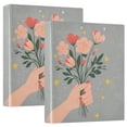 thumbnail image 1 of FORMRS 3 Ring Binder 1.5 inch with Pockets Set of 2 Clip Board 200 Sheets Capacity, Stars Flower, 1 of 8
