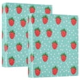 thumbnail image 1 of FORMRS 3 Ring Binder 1.5 inch with Pockets Set of 2 Clip Board 200 Sheets Capacity, Strawberry Pattern, 1 of 8