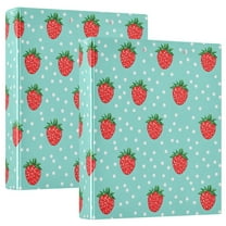 FORMRS 3 Ring Binder 1.5 inch with Pockets Set of 2 Clip Board 200 Sheets Capacity, Strawberry Pattern