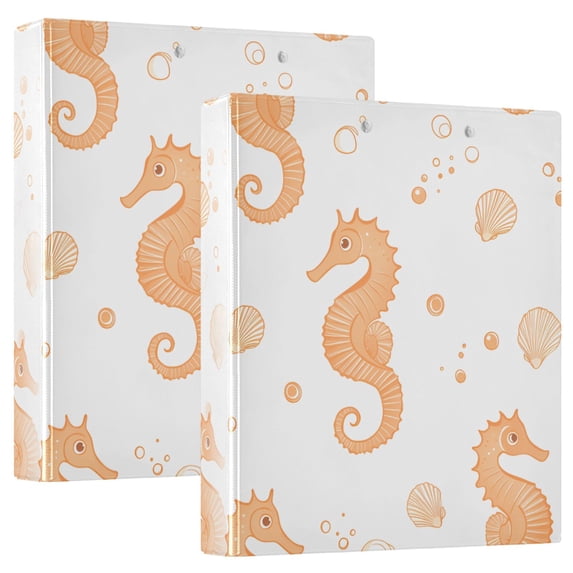 FORMRS 3 Ring Binder 1.5 inch with Pockets Set of 2 Clip Board 200 Sheets Capacity, White Seahorse