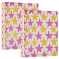 thumbnail image 1 of FORMRS 3 Ring Binder 1.5 inch with Pockets Set of 2 Clip Board 200 Sheets Capacity, Yellow Pink Stars, 1 of 8