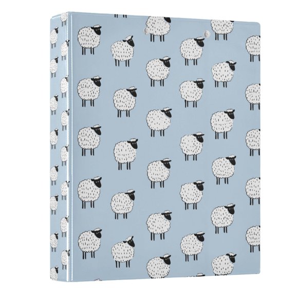 FORMRS 3 Ring Binder with Pockets 1.5" D-Rings Clip Board 200 Sheets Capacity, Blue Sheep Pattern