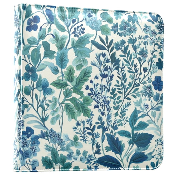 FORMRS 3 Ring Photo Album 4"x6" Self Adhesive Large Capacity PU Leather Cover, Beautiful Leaves Pattern