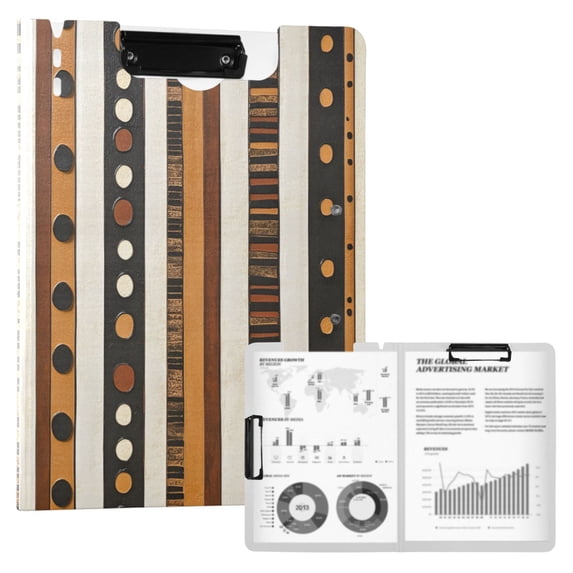 FORMRS A4 Clipboard Folder with Pen Holder Horizontal Foldable School Office Binder, Abstract Dots
