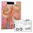 thumbnail image 1 of FORMRS A4 Clipboard Folder with Pen Holder Horizontal Foldable School Office Binder, Abstract Pink Flowers, 1 of 9