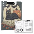 thumbnail image 1 of FORMRS A4 Clipboard Folder with Pen Holder Horizontal Foldable School Office Binder, Black Halloween Cat, 1 of 9
