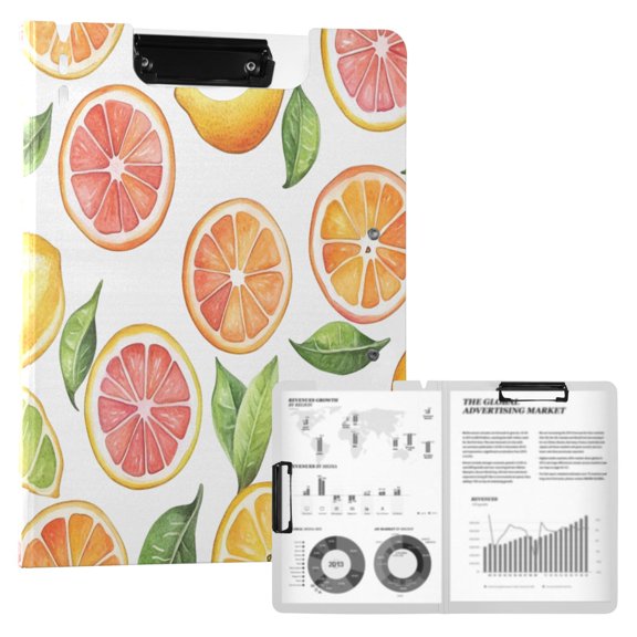 FORMRS A4 Clipboard Folder with Pen Holder Horizontal Foldable School Office Binder, Candy Orange