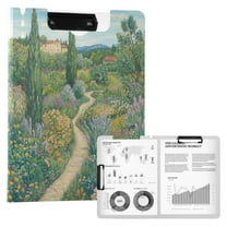 FORMRS A4 Clipboard Folder with Pen Holder Horizontal Foldable School Office Binder, Garden Scene