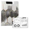 thumbnail image 1 of FORMRS A4 Clipboard Folder with Pen Holder Horizontal Foldable School Office Binder, Gray Hexagons, 1 of 9