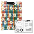 thumbnail image 1 of FORMRS A4 Clipboard Folder with Pen Holder Horizontal Foldable School Office Binder, Green Checkered Daisy, 1 of 9