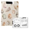 thumbnail image 1 of FORMRS A4 Clipboard Folder with Pen Holder Horizontal Foldable School Office Binder, Green Watercolor Seashells, 1 of 9