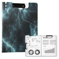 FORMRS A4 Clipboard Folder with Pen Holder Horizontal Foldable School Office Binder, Lightning Pattern