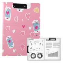 FORMRS A4 Clipboard Folder with Pen Holder Horizontal Foldable School Office Binder, Love Connection