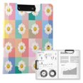 thumbnail image 1 of FORMRS A4 Clipboard Folder with Pen Holder Horizontal Foldable School Office Binder, Pink Checkered Daisy, 1 of 9