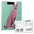 thumbnail image 1 of FORMRS A4 Clipboard Folder with Pen Holder Horizontal Foldable School Office Binder, Pink Cheetah, 1 of 9