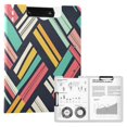 thumbnail image 1 of FORMRS A4 Clipboard Folder with Pen Holder Horizontal Foldable School Office Binder, Red Geometric, 1 of 9
