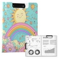 thumbnail image 1 of FORMRS A4 Clipboard Folder with Pen Holder Horizontal Foldable School Office Binder, Retro Blue Rainbow, 1 of 9