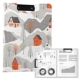 thumbnail image 1 of FORMRS A4 Clipboard Folder with Pen Holder Horizontal Foldable School Office Binder, Snow Cartoon Houses, 1 of 9