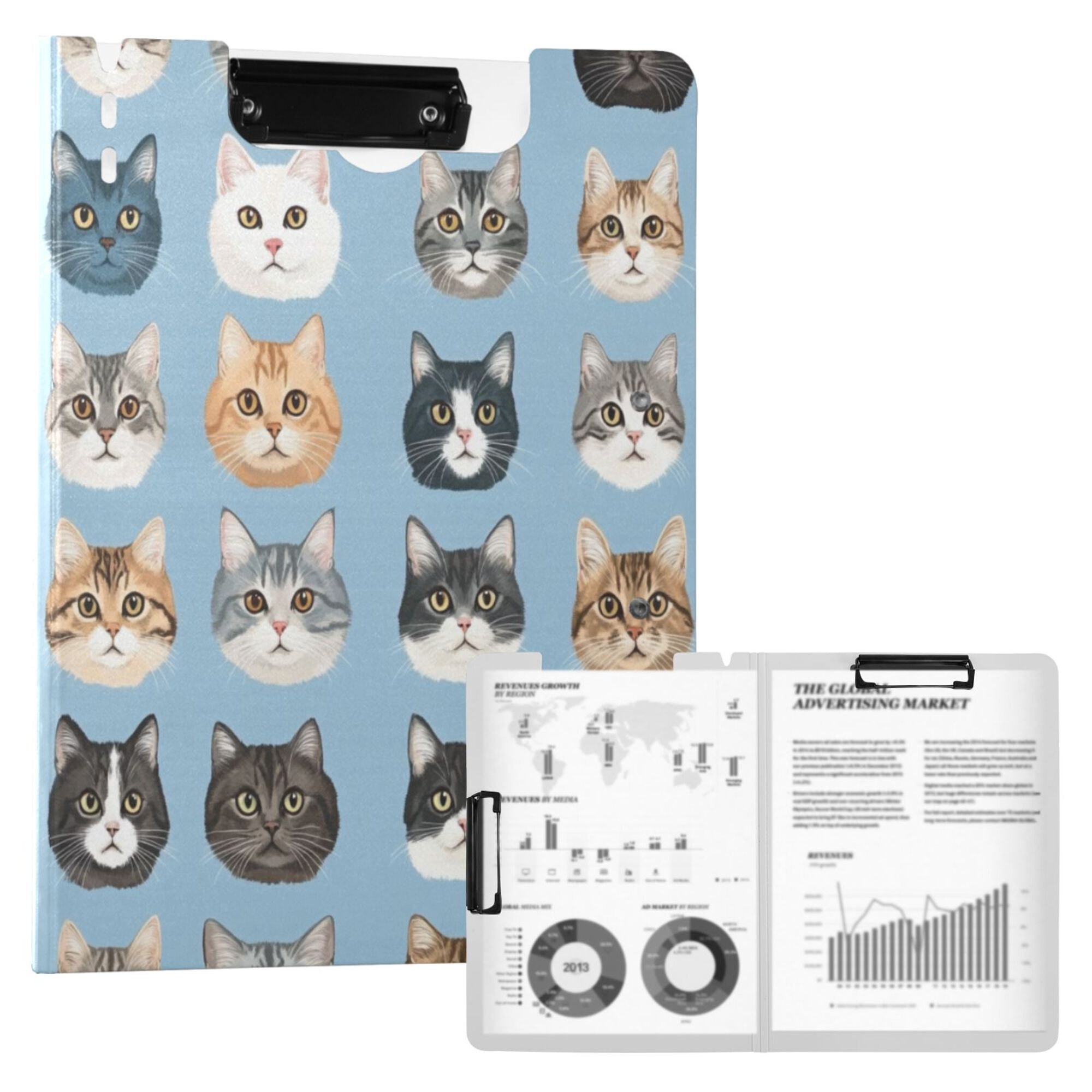 File Folder Cat FORMRS A4 Clipboard Folder with Pen Holder Horizontal Foldable School ...