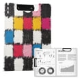 thumbnail image 1 of FORMRS A4 Clipboard Folder with Pen Holder Horizontal Foldable School Office Binder, White Checkered Pattern, 1 of 9