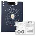 thumbnail image 1 of FORMRS A4 Clipboard Folder with Pen Holder Horizontal Foldable School Office Binder, White Planet, 1 of 9