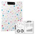 thumbnail image 1 of FORMRS A4 Clipboard Folder with Pen Holder Horizontal Foldable School Office Binder, White Retro Pattern, 1 of 9