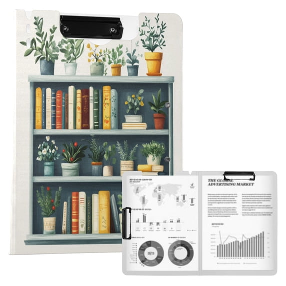FORMRS A4 Clipboard Folder with Pen Holder Horizontal Foldable School Office Binder, White Shelf