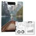 thumbnail image 1 of FORMRS A4 Clipboard Folder with Pen Holder Horizontal Foldable School Office Binder, Wooden Boat, 1 of 9