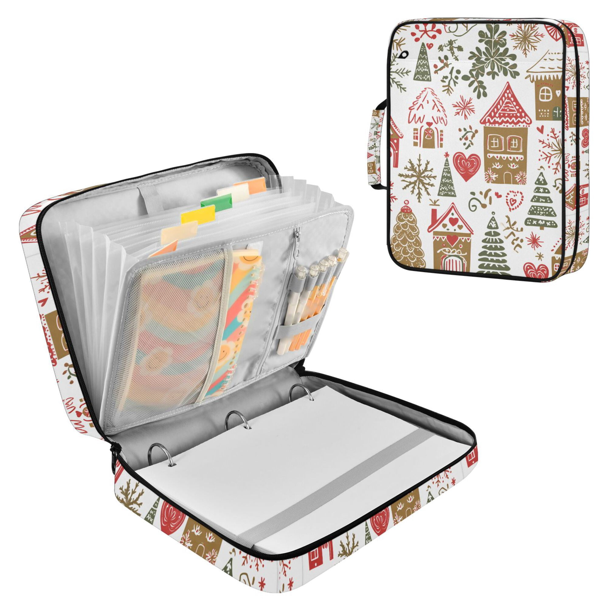 FORMRS Accordion File Folder A4 Size 7-Pocket Expanding Document Organizer Bag with 3 Ring Binder, Brown Nordic Christmas House