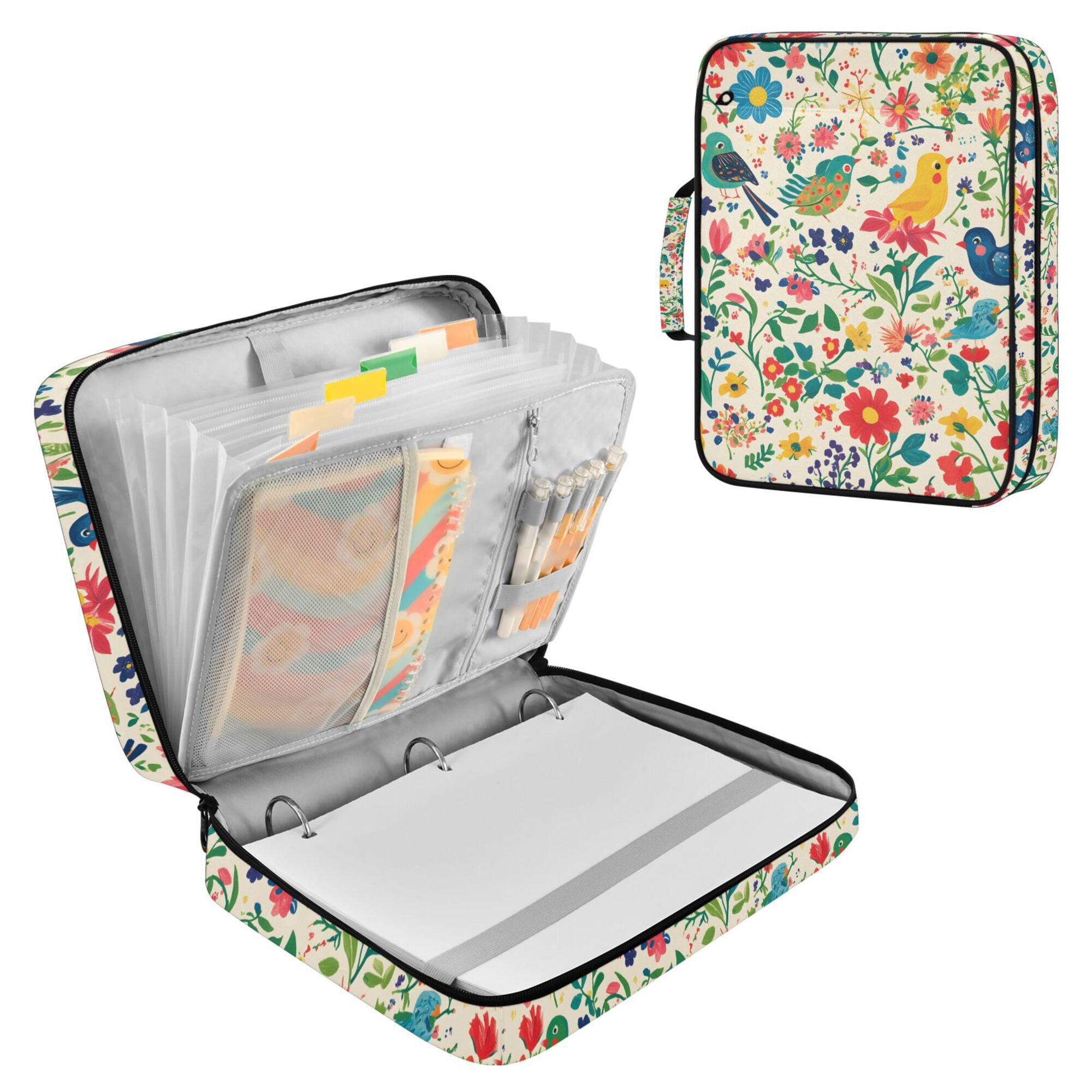 FORMRS Accordion File Folder A4 Size 7-Pocket Expanding Document Organizer Bag with 3 Ring Binder, Cartoon Animals