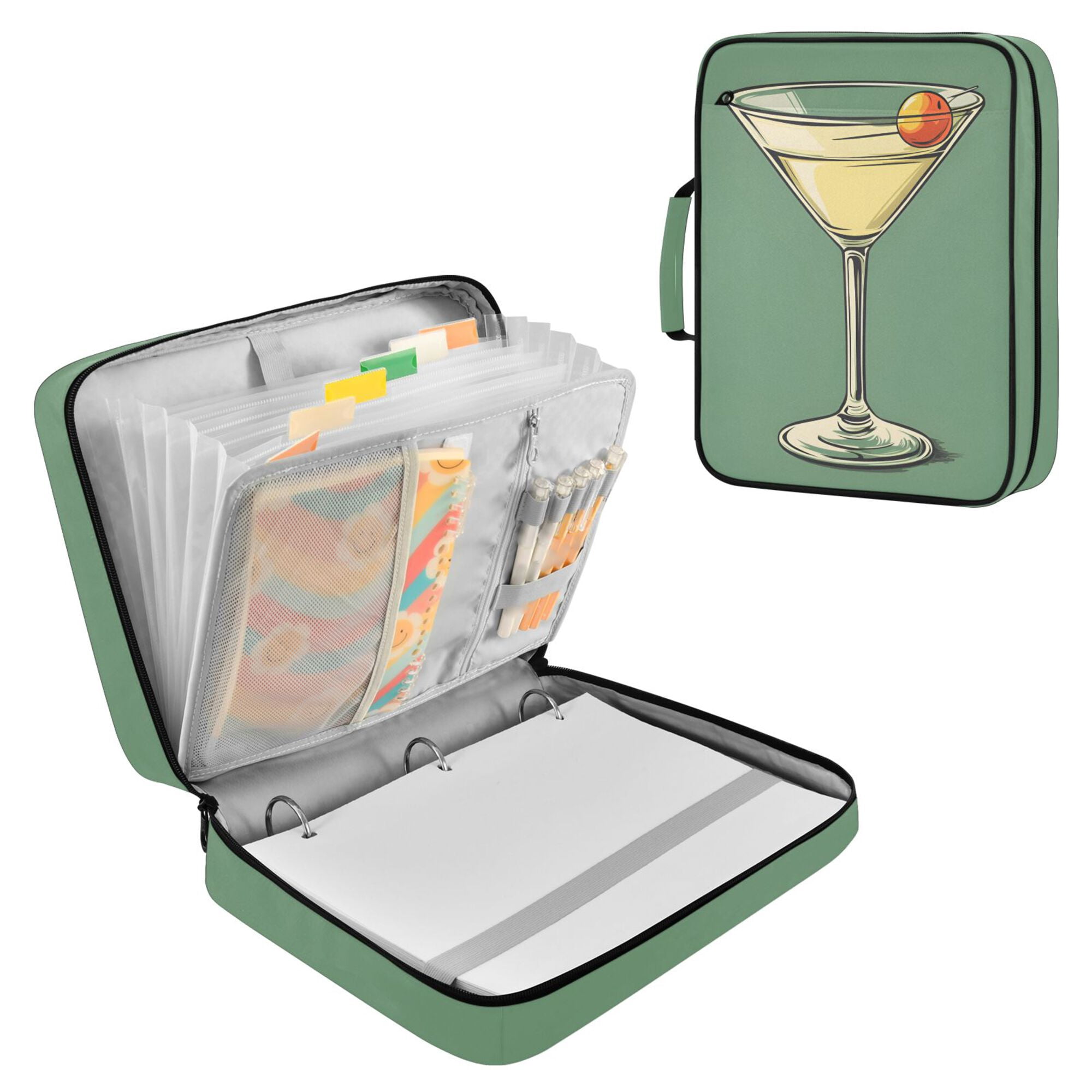 FORMRS Accordion File Folder A4 Size 7-Pocket Expanding Document Organizer Bag with 3 Ring Binder, Lemon Glass