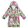 thumbnail image 1 of FORMRS Niños Bathrobe Unisex Hooded Robe Soft Plush Pajamas Sleepwear, Size 10-12T, Abstract Geometric, 1 of 7