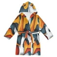 thumbnail image 1 of FORMRS Niños Bathrobe Unisex Hooded Robe Soft Plush Pajamas Sleepwear, Size 10-12T, Abstract Wavy, 1 of 7