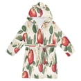 thumbnail image 1 of FORMRS Kids Bathrobe Unisex Hooded Robe Toddler Pajamas Sleepwear, Size 10-12T, Apples Flower Pattern, 1 of 7