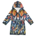 thumbnail image 1 of FORMRS Niños Bathrobe Unisex Hooded Robe Soft Plush Pajamas Sleepwear, Size 10-12T, Art Flowers, 1 of 7