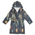 thumbnail image 1 of FORMRS Niños Bathrobe Unisex Hooded Robe Soft Plush Pajamas Sleepwear, Size 10-12T, Astronaut Space, 1 of 7