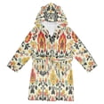 thumbnail image 1 of FORMRS Niños Bathrobe Unisex Hooded Robe Soft Plush Pajamas Sleepwear, Size 10-12T, Beige Floral, 1 of 7
