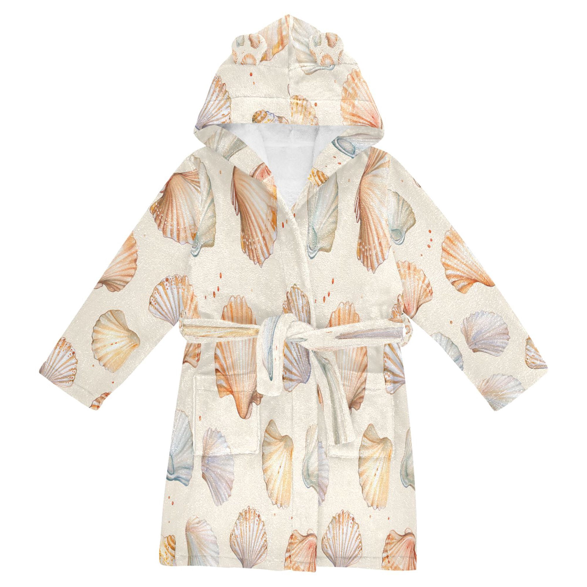 Colathing Robe Kids FORMRS Niños Bathrobe Unisex Hooded Robe Soft Plush Pajamas Sleepwear ...