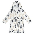 thumbnail image 1 of FORMRS Niños Bathrobe Unisex Hooded Robe Soft Plush Pajamas Sleepwear, Size 10-12T, Black Cat Paw, 1 of 7