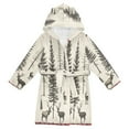 thumbnail image 1 of FORMRS Niños Bathrobe Unisex Hooded Robe Soft Plush Pajamas Sleepwear, Size 10-12T, Black Deer, 1 of 7