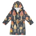 thumbnail image 1 of FORMRS Kids Bathrobe Unisex Hooded Robe Toddler Pajamas Sleepwear, Size 10-12T, Black Mushroom Pattern, 1 of 7