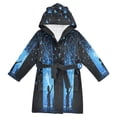 thumbnail image 1 of FORMRS Niños Bathrobe Unisex Hooded Robe Soft Plush Pajamas Sleepwear, Size 10-12T, Blue Butterfly, 1 of 7