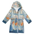 thumbnail image 1 of FORMRS Niños Bathrobe Unisex Hooded Robe Soft Plush Pajamas Sleepwear, Size 10-12T, Blue Goldfish, 1 of 7