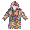 thumbnail image 1 of FORMRS Niños Bathrobe Unisex Hooded Robe Soft Plush Pajamas Sleepwear, Size 10-12T, Blue Jam, 1 of 7