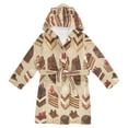 thumbnail image 1 of FORMRS Niños Bathrobe Unisex Hooded Robe Soft Plush Pajamas Sleepwear, Size 10-12T, Brown Cakes, 1 of 7