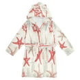 thumbnail image 1 of FORMRS Niños Bathrobe Unisex Hooded Robe Soft Plush Pajamas Sleepwear, Size 10-12T, Brown Starfish, 1 of 7