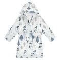 thumbnail image 1 of FORMRS Niños Bathrobe Unisex Hooded Robe Soft Plush Pajamas Sleepwear, Size 10-12T, Cartoon Snowmen, 1 of 7