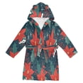 thumbnail image 1 of FORMRS Niños Bathrobe Unisex Hooded Robe Soft Plush Pajamas Sleepwear, Size 10-12T, Christmas Berries, 1 of 7